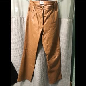 Caramel colored leather jeans